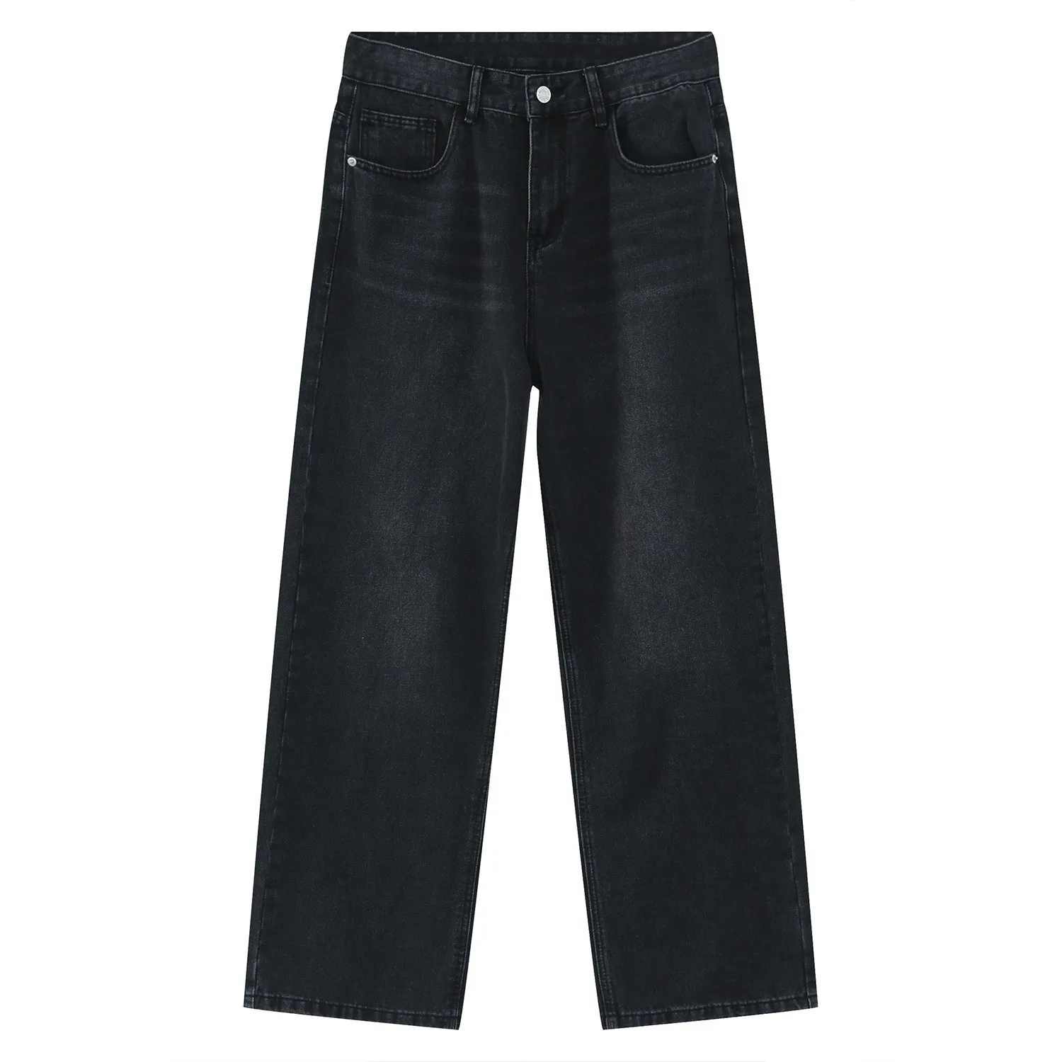 2025 New Street Fashion Retro Color Wide-leg Pants Straight Loose Straight Washed White Jeans for Men and Women