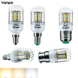 Super Bright Dimmable LED Corn Bulb dc12v E27 E14 E12 B22 7W Lights DC12V White Lamp For Home Bedroom Decoration Lighting