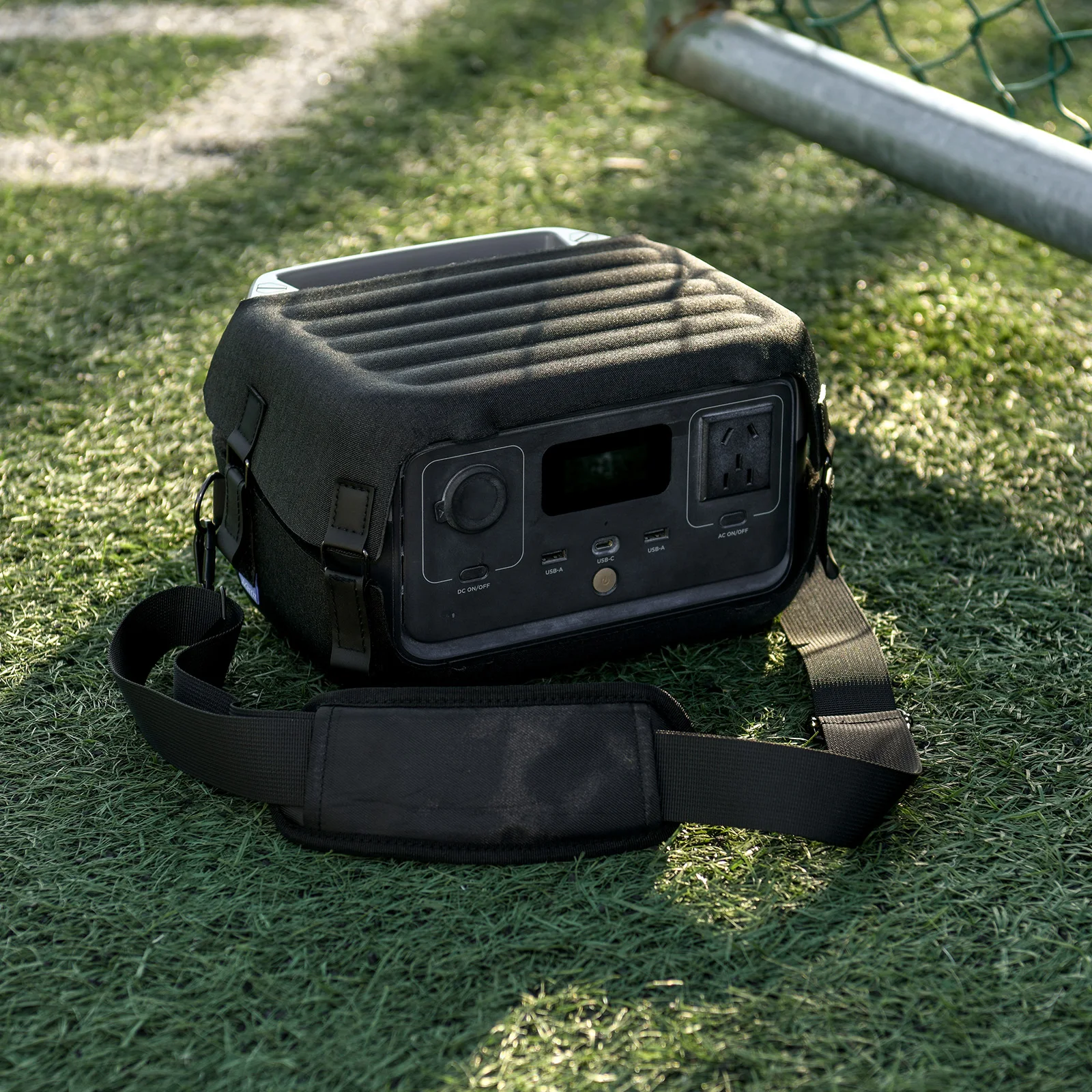 para EcoFlow River 2 Capa protetora com alça de ombro Bolsa organizadora de alto-falante preta