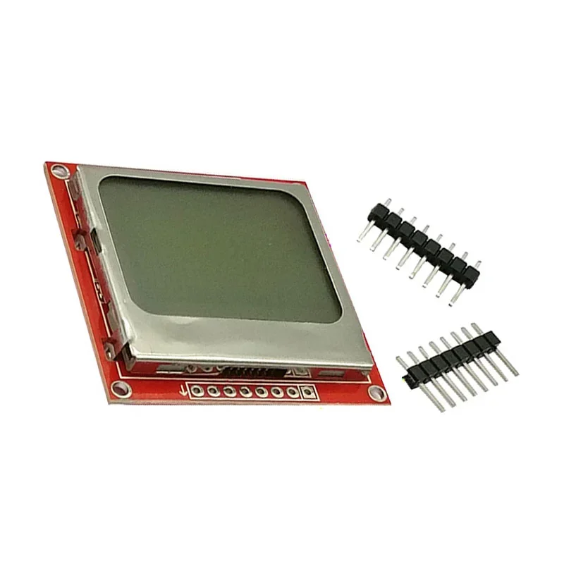 NokiaLCD Módulo de tela vermelha para Arduino, luz branca, tela PCB, 5110