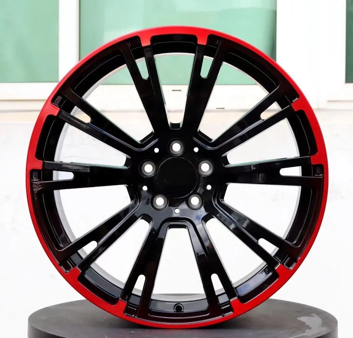 for   Bku racing custom forged alloy passenger car wheels hyper black red lip 5x130 22 inch wheels for mercedes benz G class w46