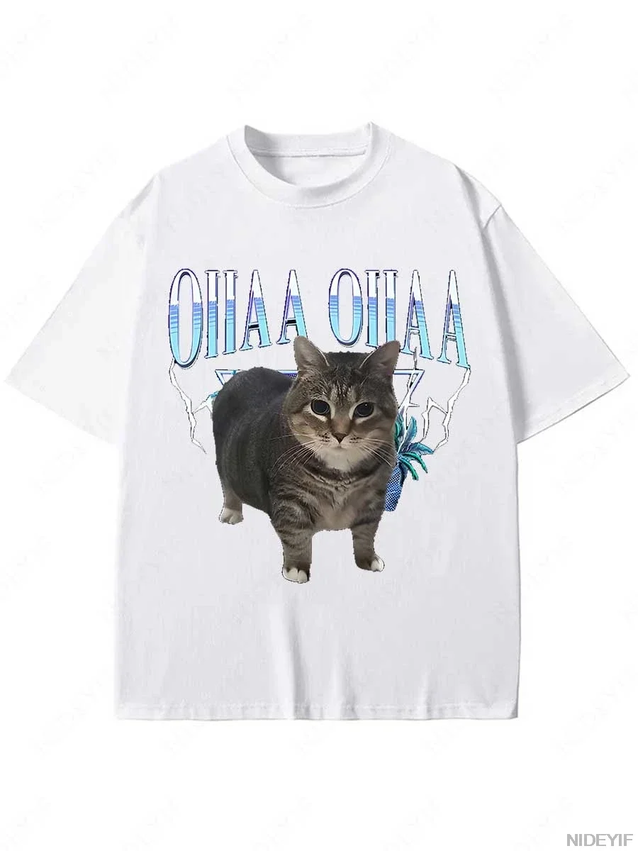 Asian size Interesting Spun Cat T-shirt, Cute Awakening Graphic Clothing Little Cat Lover Fashion 100%cotton T-shirt