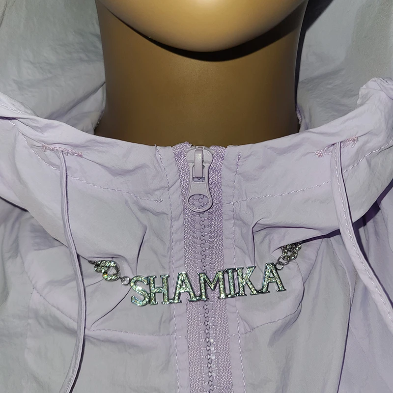 Customized Name necklace Zirconia Letters  With 9mm Rhinestone Cuban chain Hip Hop Jewelry Birthday Gift Drop Shipping