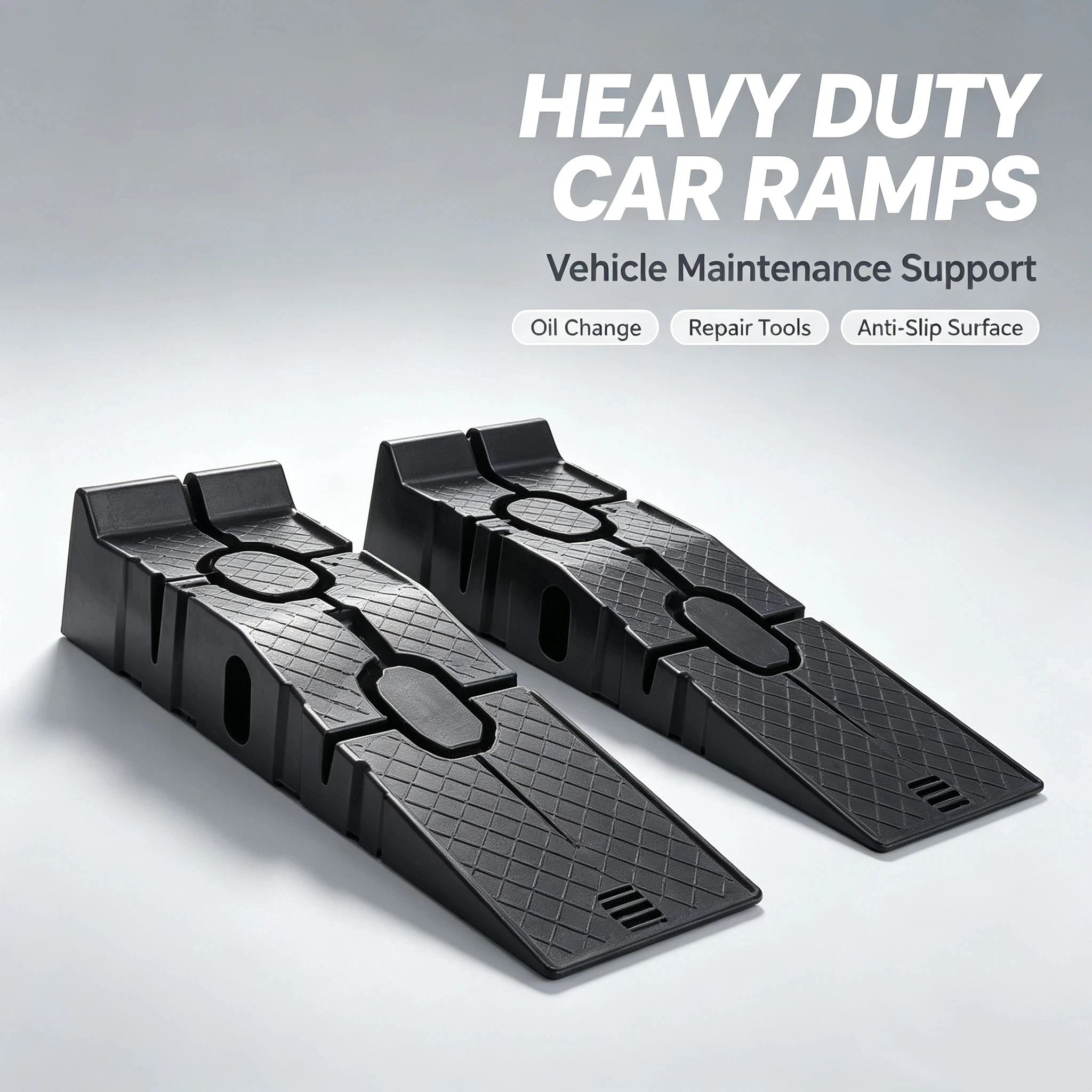 1Pair Black 2500KG Heavy Duty Car Ramps 900mm Long Antiskid Working Ramp Auto Oil Changing Repair Maintenance Jack Lift Tools