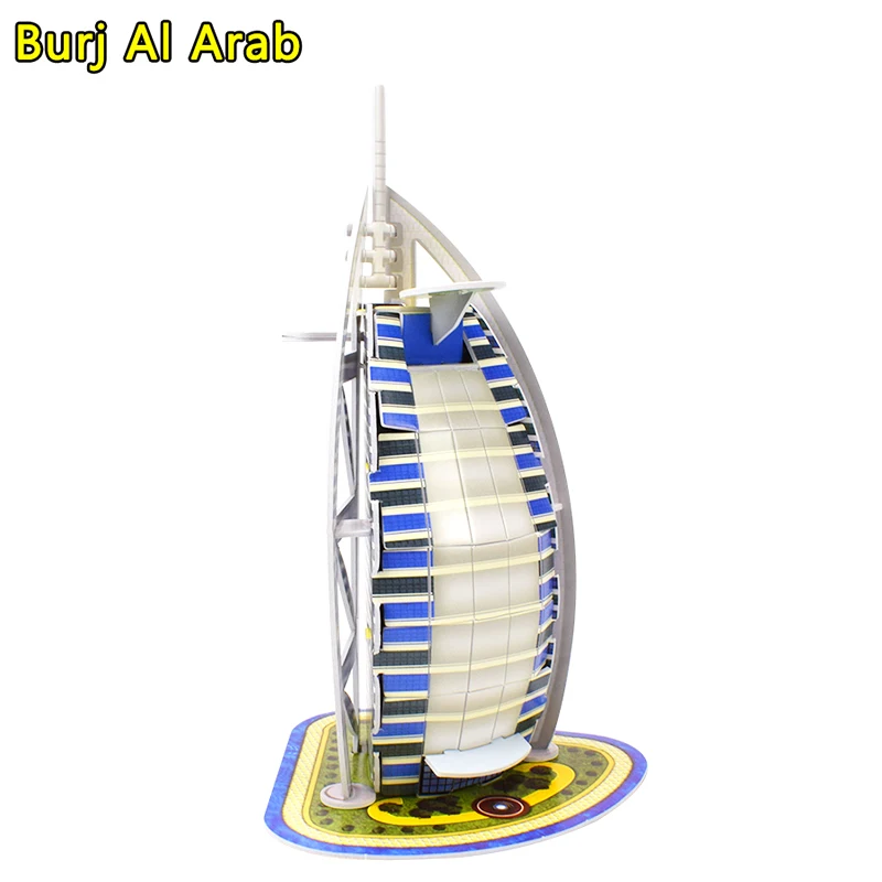 3D Paper Puzzle Dubai Burj Al Arab 3D World Jigsaw Puzzle World Construction Model Kit Assembly Educational Toy for Children Toy