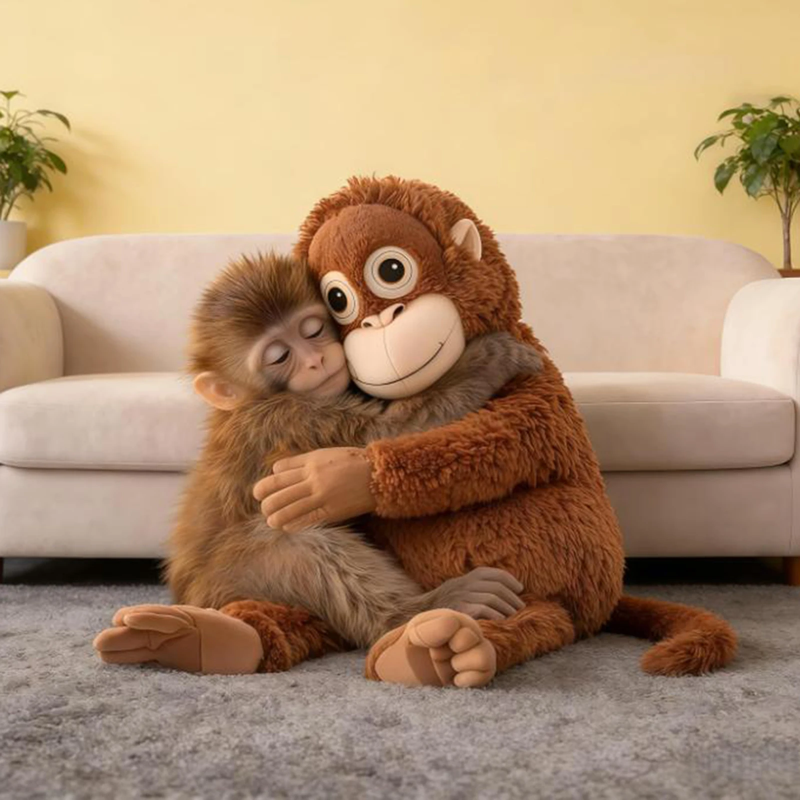 

66cm Soft Stuffed Orangutan Plushies Washable Realistic Cuddly Animal Toy Teddy Plushies Gorilla Doll Gift for Kids & Friends