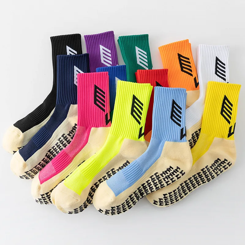 1 Pairs Football Socks Men Women Sports Socks Non-slip Silicone Bottom Soccer Socks Rugby Tennis Volleyball Badminton Socks Outd