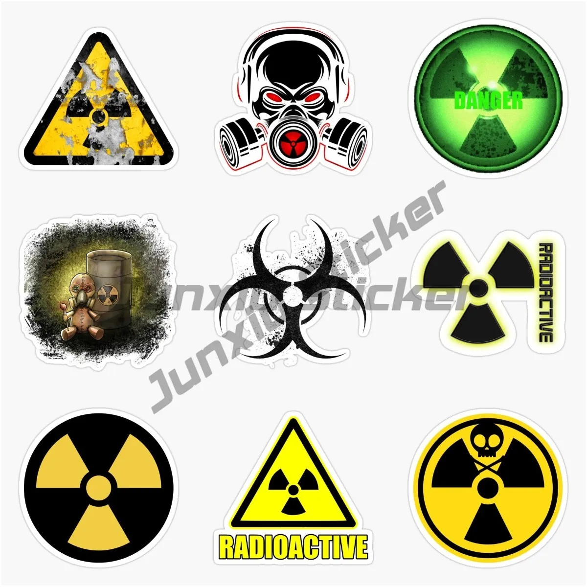 Attention Radioactive Sticker Nuclear Radiation Car Graffiti Water Decoration Creative Waterproof Decoration Accessories Decals