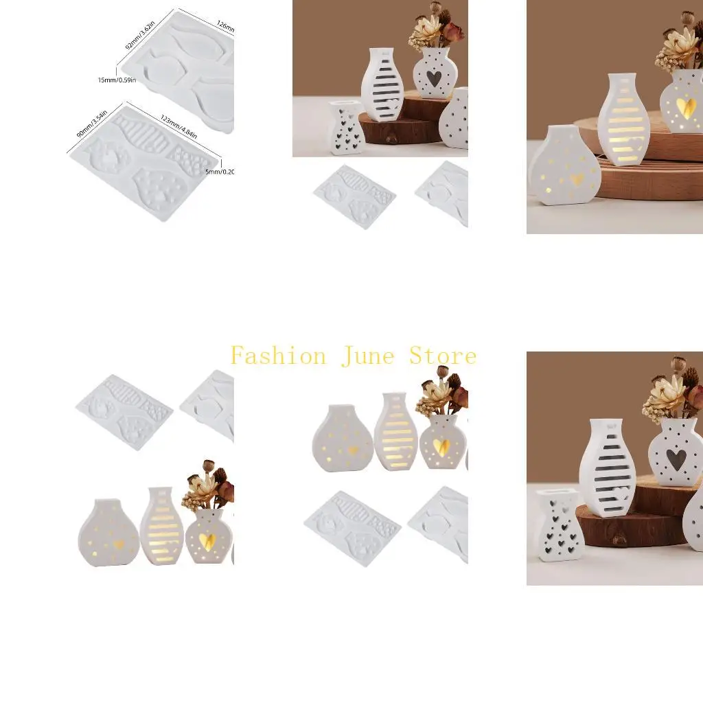 N5KA Reusable 4 Heart Silicone Mould Striped Polkas Dot For Jewelry Making Floral Arrangements Craft Projects Gift