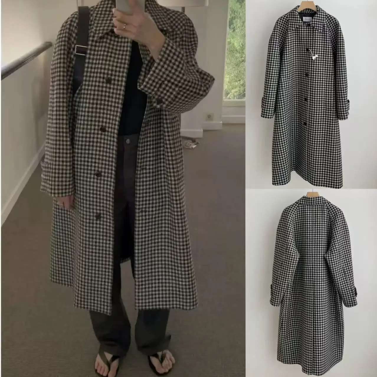 

Шерстяное пальто в клетку Nothing, Новое зимнее поступление, женская верхняя одежда премиум-класса Faion, классический узор