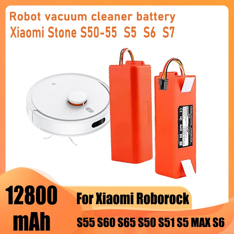 For Xiaomi Roborock Robot Vacuum Cleaner S55 S60 S65 S50 S51 S5 1S 1ST MAX S6 Battery Replacement, Multiple Capacity Options