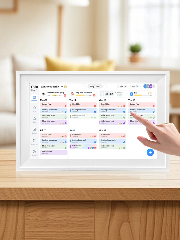 15,6-inch intelligente digitale kalender koortafel 1920 * 1080 interactief touchscreen thuisschema WIFI maaltijdplanner - afbeelding 2