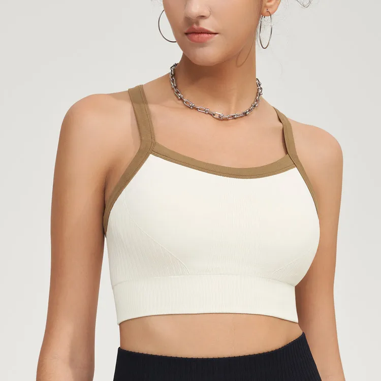 2026 Spring Soft Comfortable Breathable Fitness Vest Women's Seamless Slim Fit Workout Jogging Yoga Bra