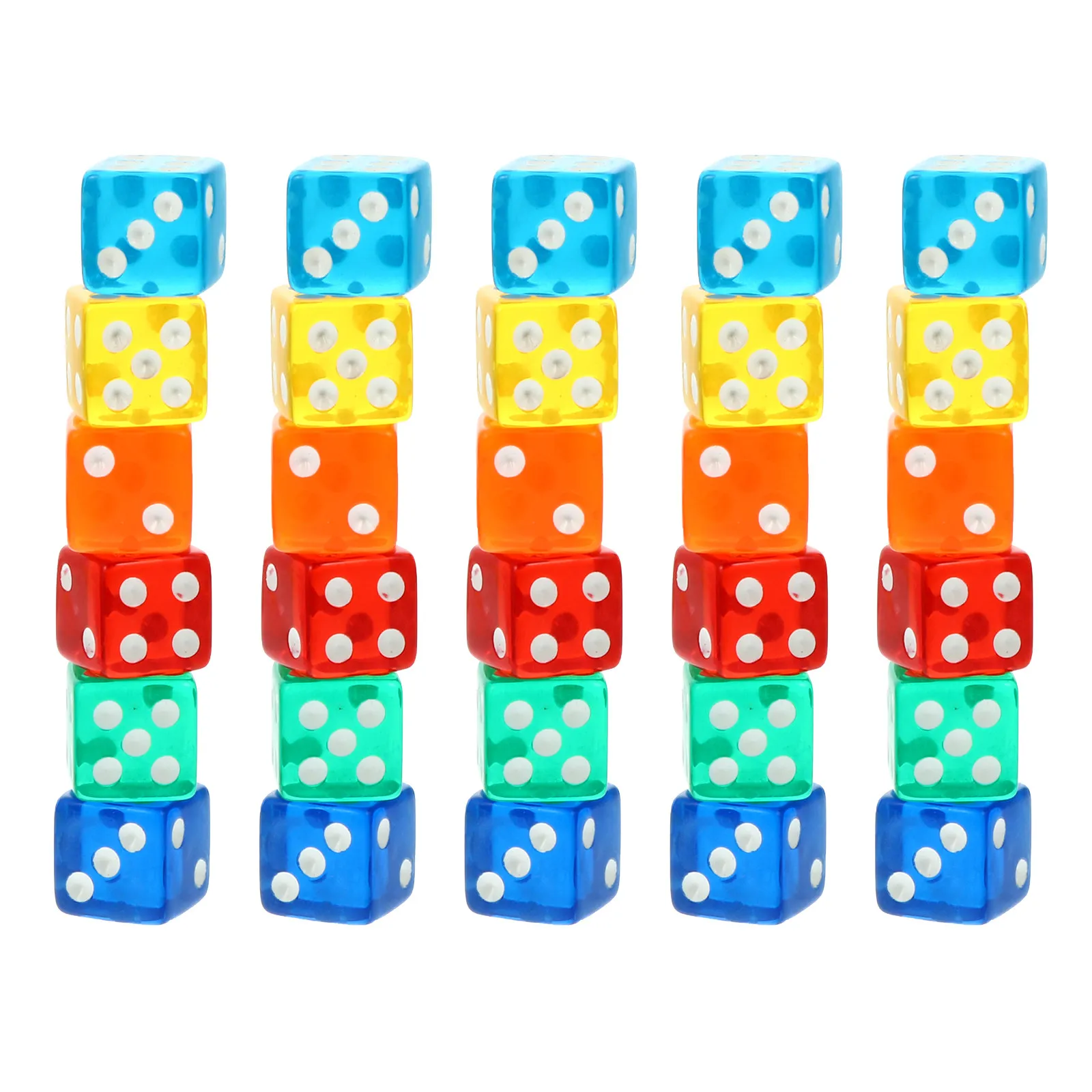

40 шт. прозрачных акриловых игральных костей для вечеринок, разноцветные, для настольных игр, математических игр, декора для пабов