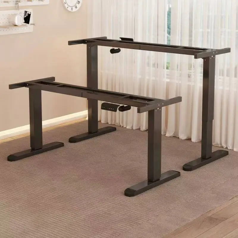 &Intelligent electric lifting table Solid wood computer table Lifting learning office desk E-sports table Home workbench
