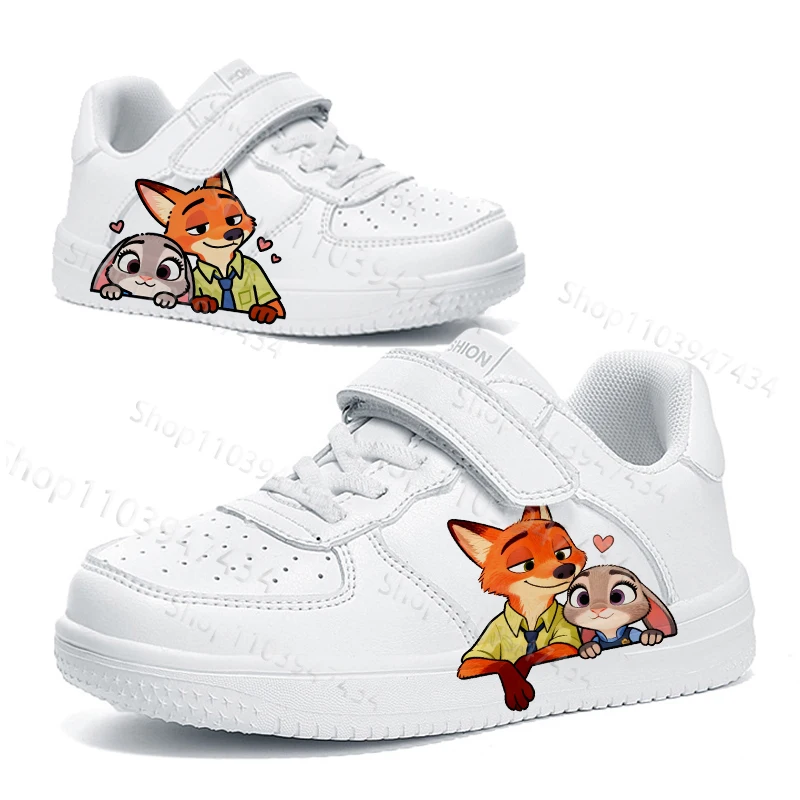 Judy Nick Zootopia 2 موضوع سلسلة زوجين طباعة تصميم بسيط الاتجاه عارضة أحذية رجل امرأة الأطفال أحذية للبنين بنات الأحذية #3
