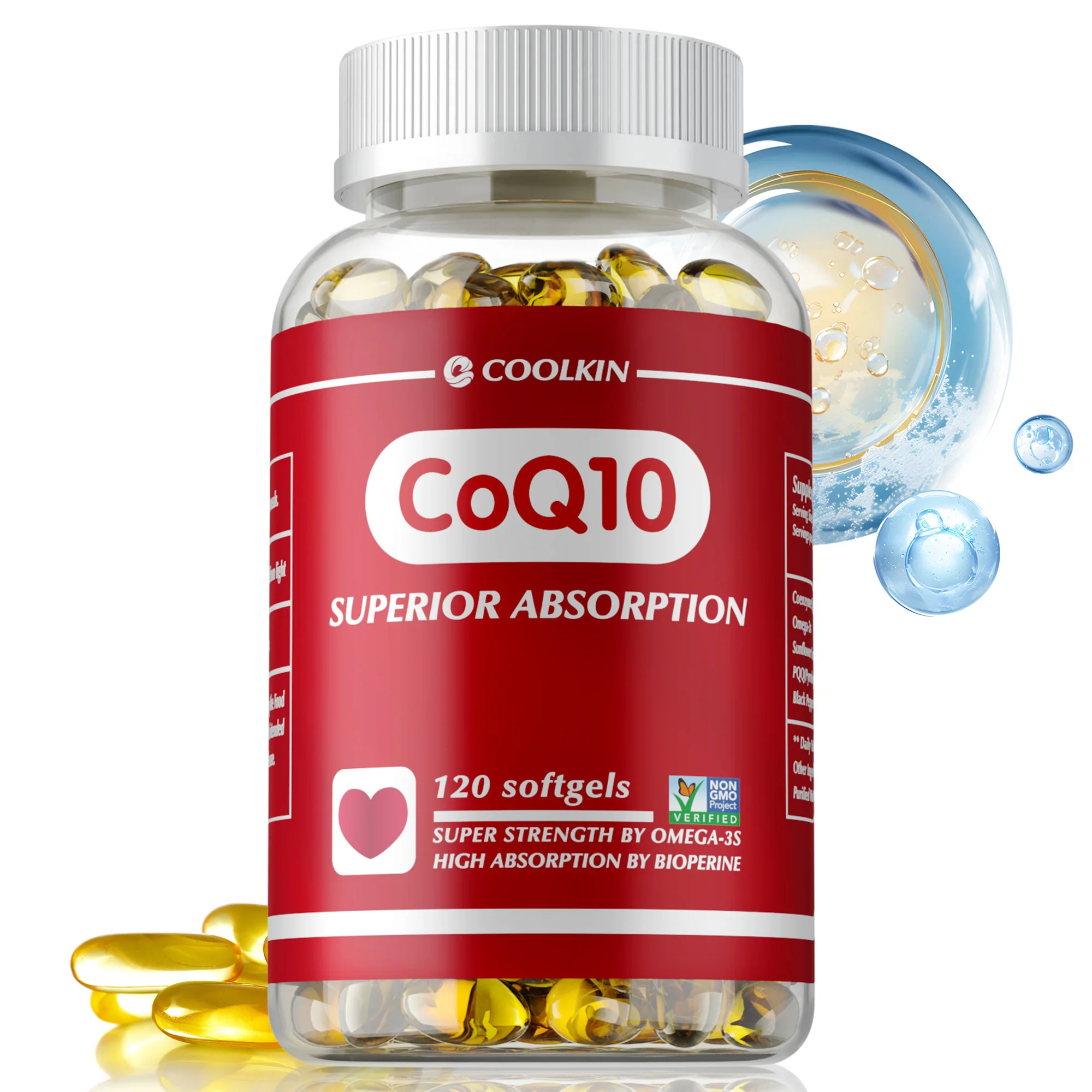 CoQ10 Capsules 400mg - Energy Production, Improves Blood Circulation, Supports Heart and Cardiovascular Health, Antioxidant