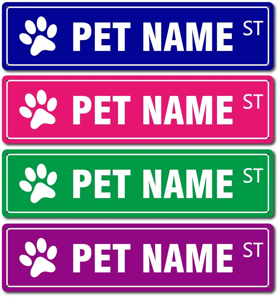1pc Personalized Custom Dog's Paw Metal Street SignVintage Custom Street Metal SignsCustom Text Metal Signs Wall Art Multi-color