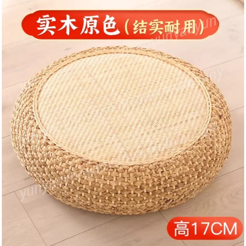 

Плетеная травяная подушка для пола, японский круглый татами-мат для медитации, ротанговая подушка для коленопреклонения