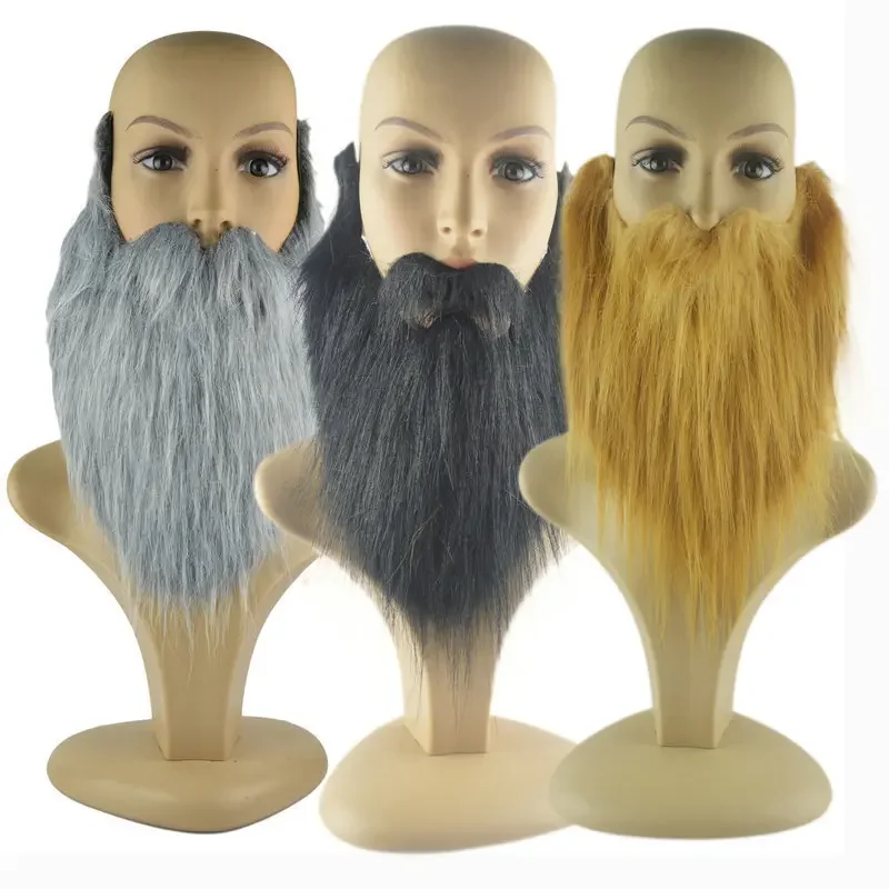 Adult Fancy Dress Fake Beard Long Fluff Beards Cosplay Costume Props Santa Claus Beard Eyebrows Mustache Christmas Party Suppl