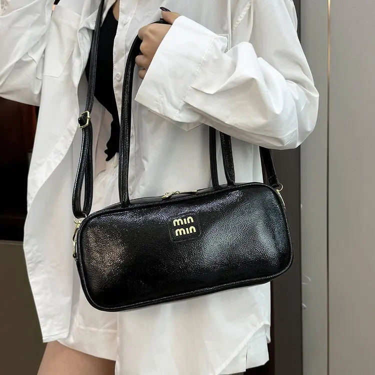 

New Vintage-Inspired Bowling Bag Shoulder Purse - Fashionable Square Tote Crossbody, Spacious Versatile Design for Women