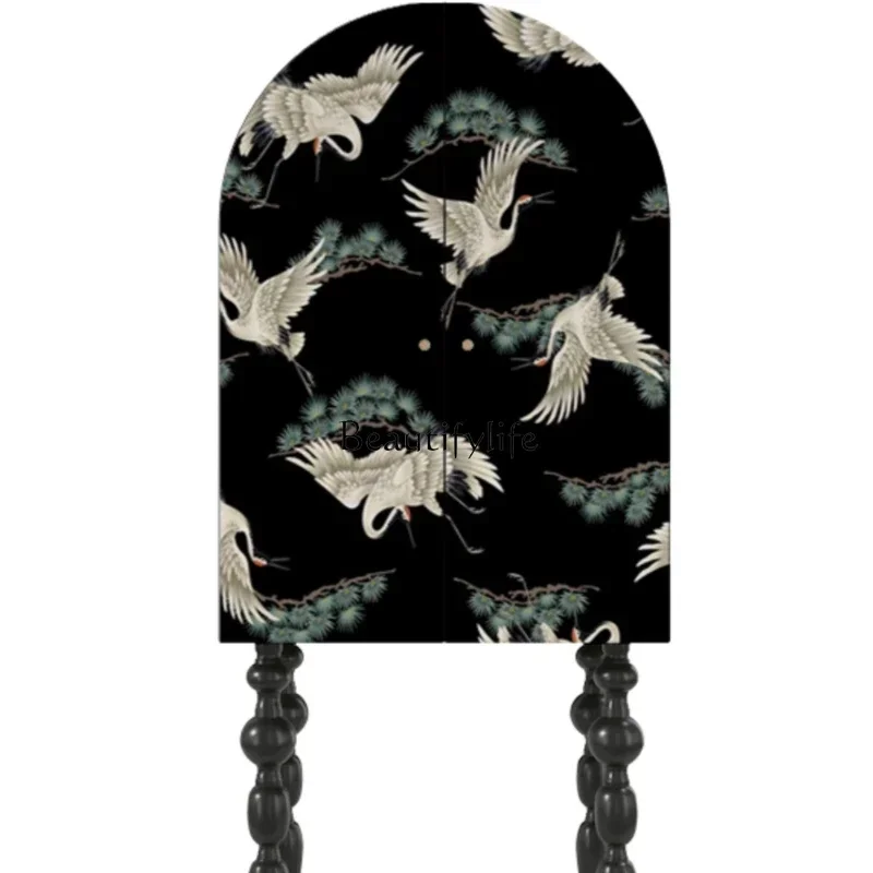 yj39 خزانة جانبية من الخشب الصلب بتصميم إبداعي وخزانة تحف كلاسيكية عالية القدم