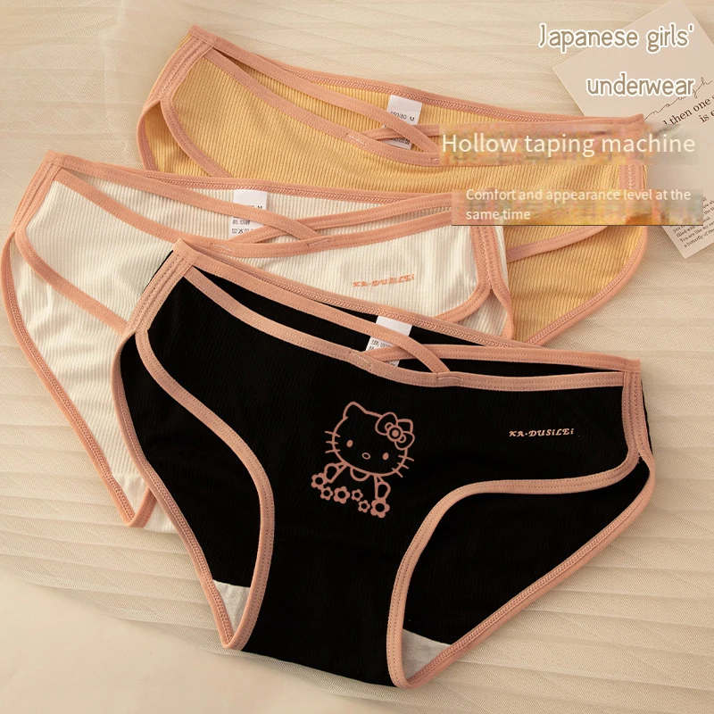 Sanrios Underwear Girl Hellokittys Anime Figure Skin-Friendly Breathable Kawaii Cartoon New Sports Mid-Rise Triangle Shorts