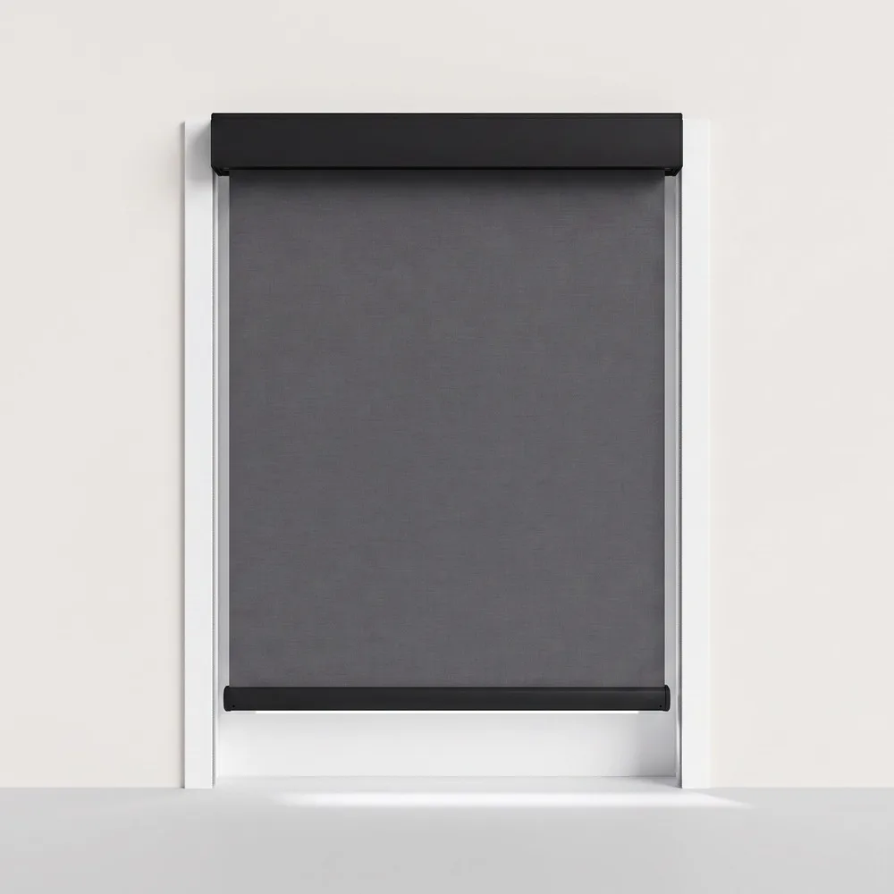 Roller Blinds with Light Blocking Side Tracks for Bedroom, Blackout Window Shade, Waterproof Mildew Proof Sun Screen Fabric