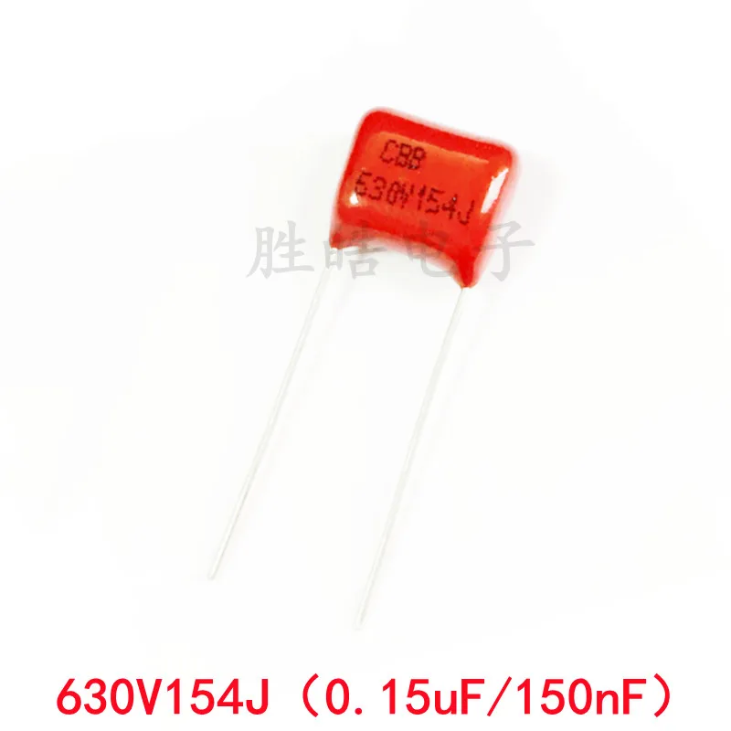 

10piece Good quality 630V154J High Quality 5% 0.15UF Pitch 10mm 15mm 150NF 630V 154 154J CBB Polypropylene Film Capacitor DIP