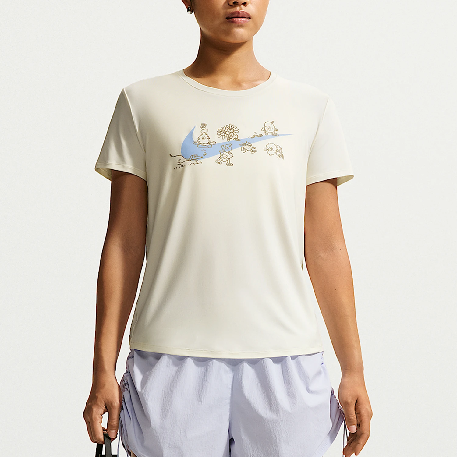 Nike genuine women's fashionable casual printed pattern short sleeved T-shirt IW1389-133