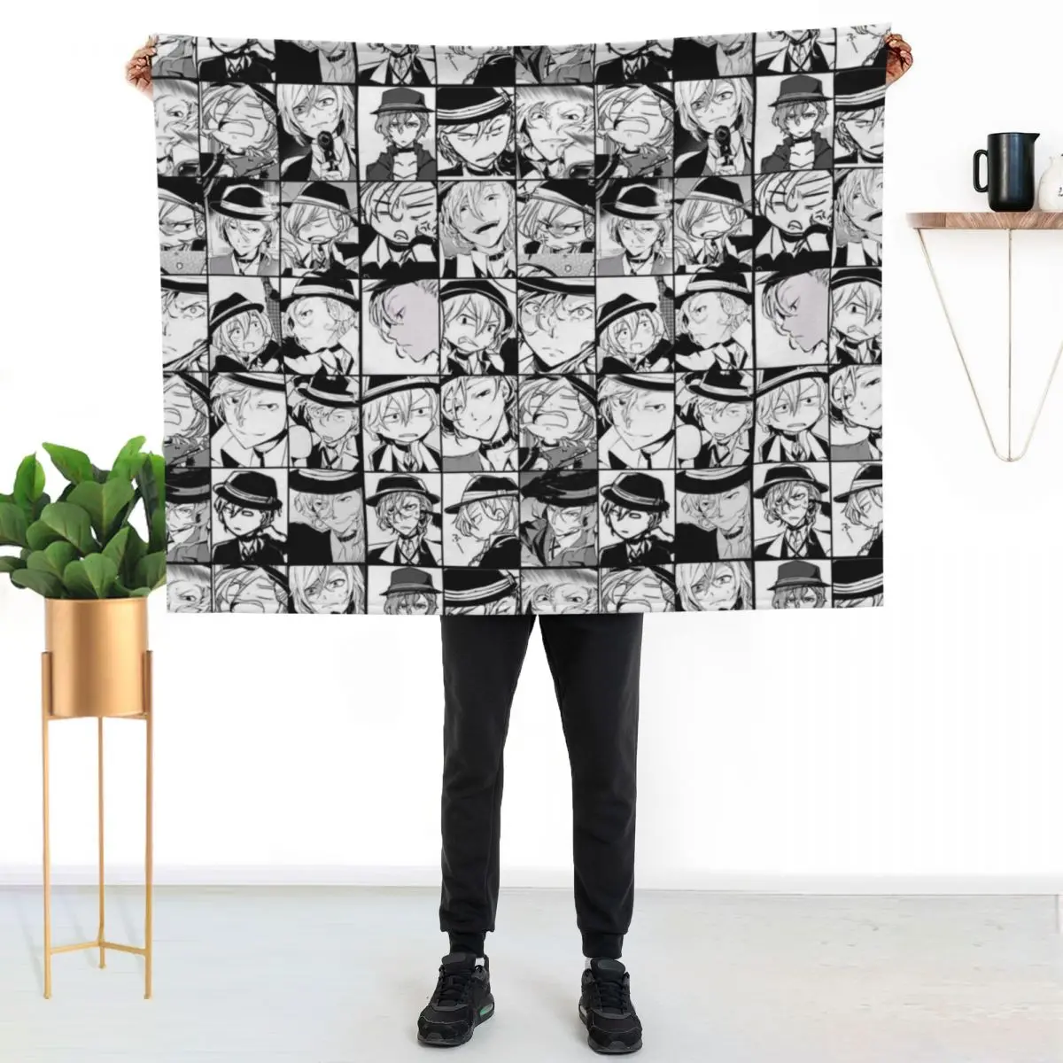 chuuya collage- manga version Throw Blanket Retros Giant Sofa Summer for babies Shaggy wednesday Blankets