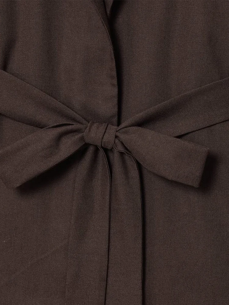 Europese stijl nieuwe damesmode veelzijdig temperament eenvoudige effen kleur met riem kimono-stijl jas