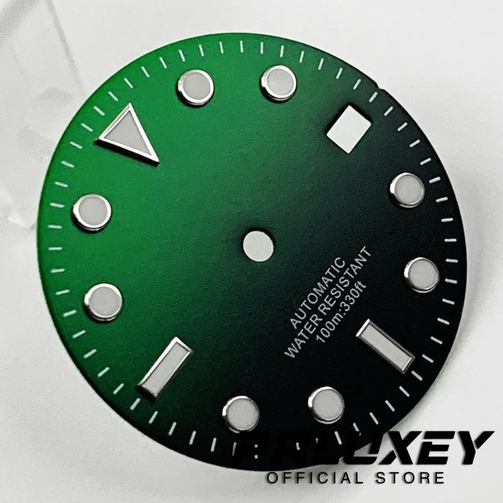 Nh35 29mm Black Yellow Orange Green Watch Dial Green Luminous Watch Faces for NH35 4R35 Movement Replacement Parts