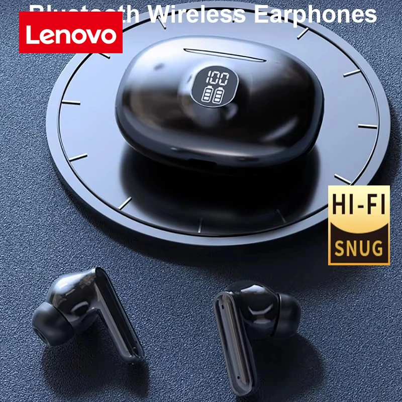 Bluetooth наушники Lenovo, беспроводные наушники, широко совместимые Hi-Fi стереогарнитуры, наушники с шумоподавлением для IPhone Samsung