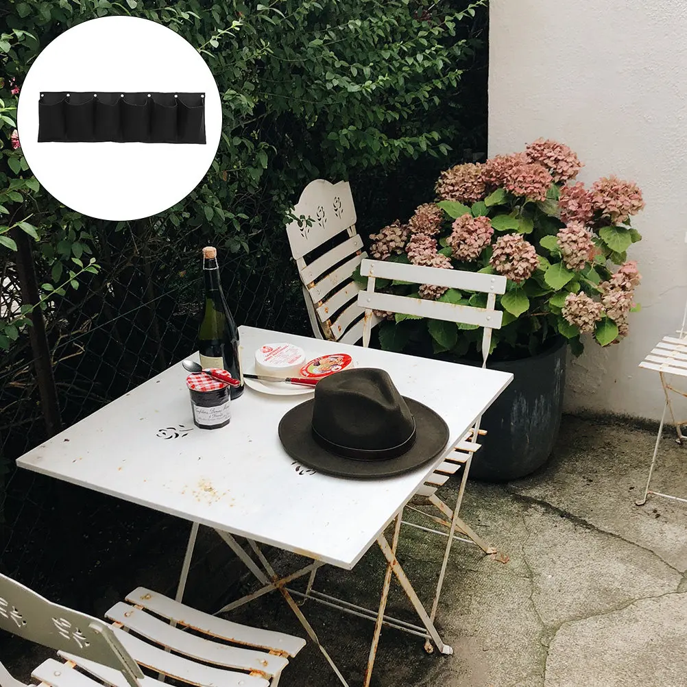 2Pcs Horizontal Hanging Wall Planter Bag Premium Felt Multi-Pocket Plant Grower for Small Spaces Apartments Indoor Outdoor