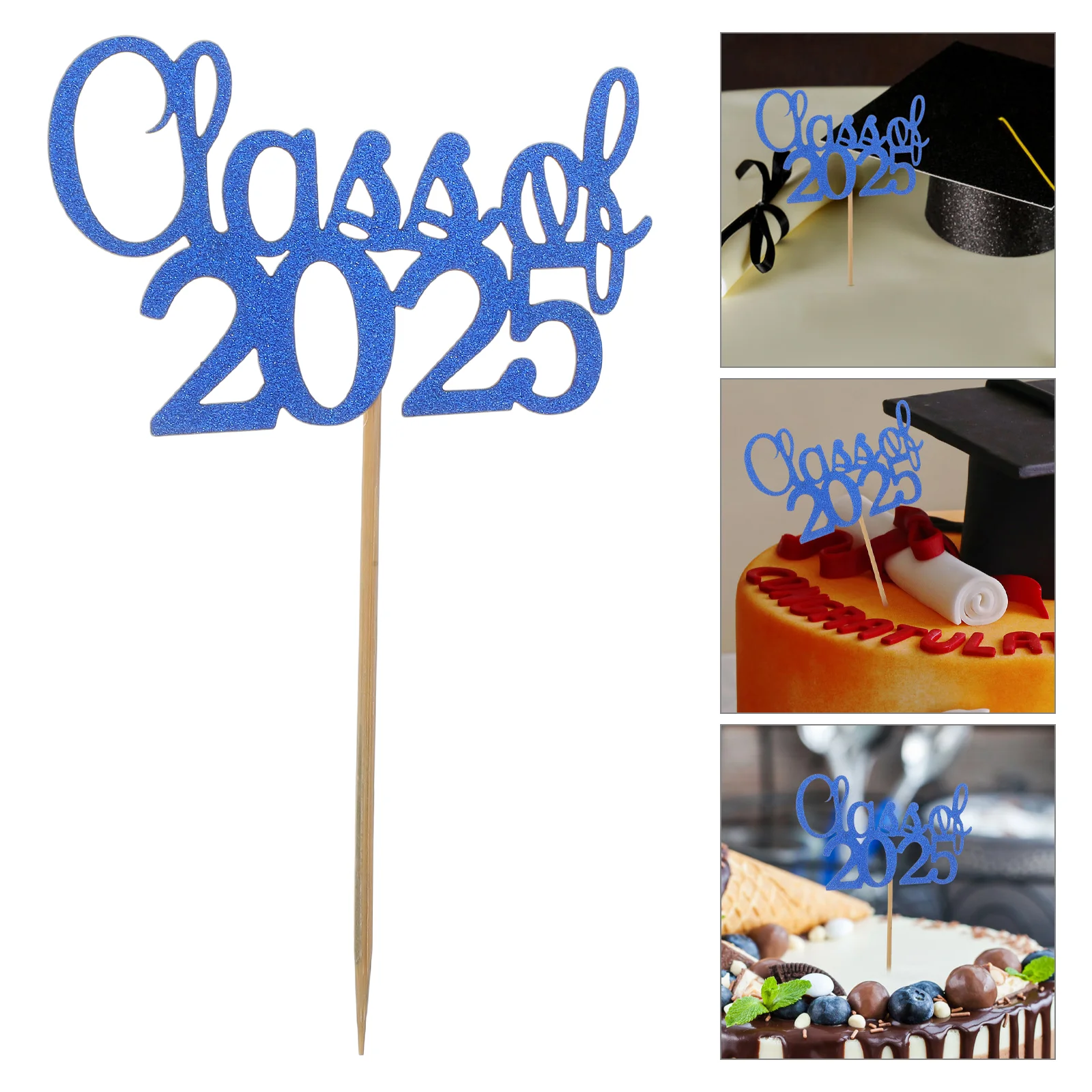 

10 Pcs Cake Insert Congrat Grad Topper Plug Graduation Bouquet Picks Bamboo Decor Congrats