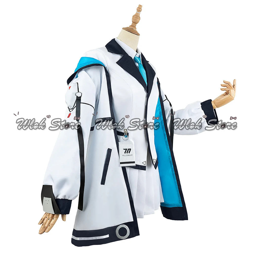 Blue Archive Ushio Noa Cosplay Costume Wig Halo School Uniforms Trench Coat Skirt Suit Halloween Carnival Outfits Wigs Shoes