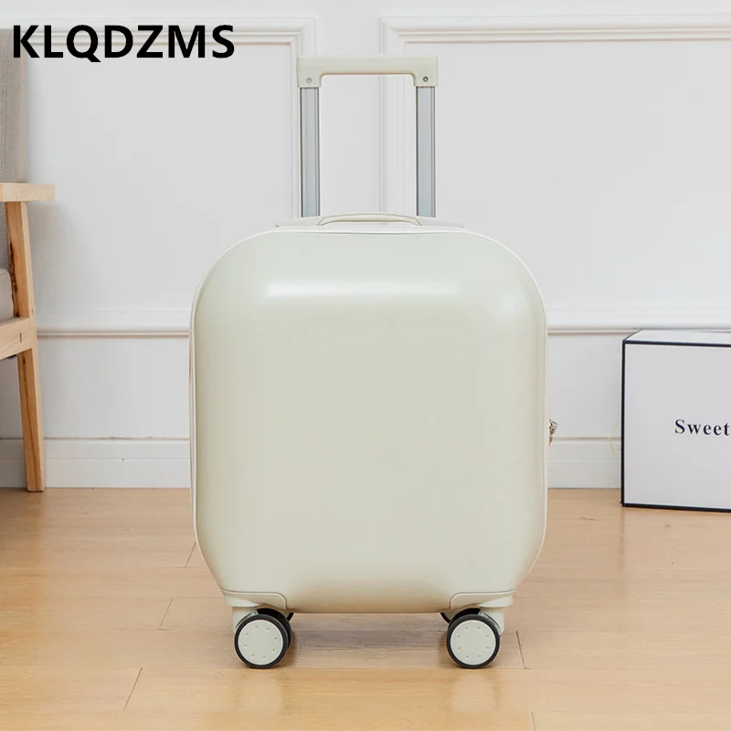 KLQDZMS Kleiner 18-Zoll-Roll-tragbarer Passwort-Koffer, tragbarer Boarding-Studenten-Trolley, Unisex, rundes Gepäck