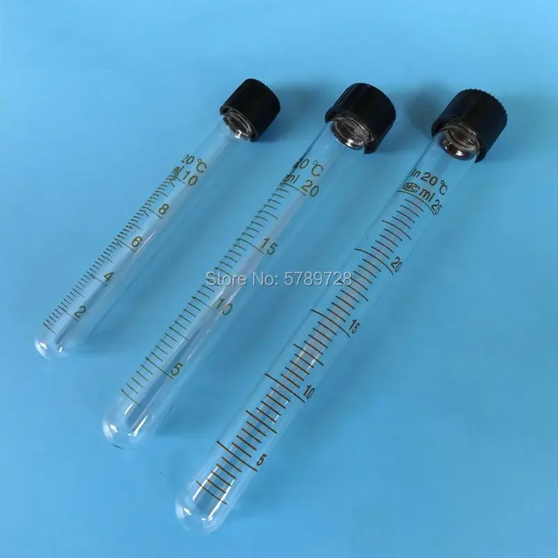 Glass round bottom centrifugal tube with spiral cover Laboratory test tubes with graduated lines 5/10/15/20/25/30/50/100ml