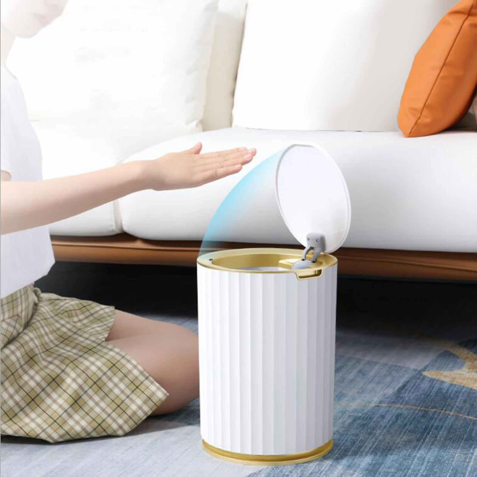 Smart Sensor Trash Can For Kitchen Bathroom Living Room Toilet Automatic Induction Waterproof Trash Bin with Lid 7/10/12L