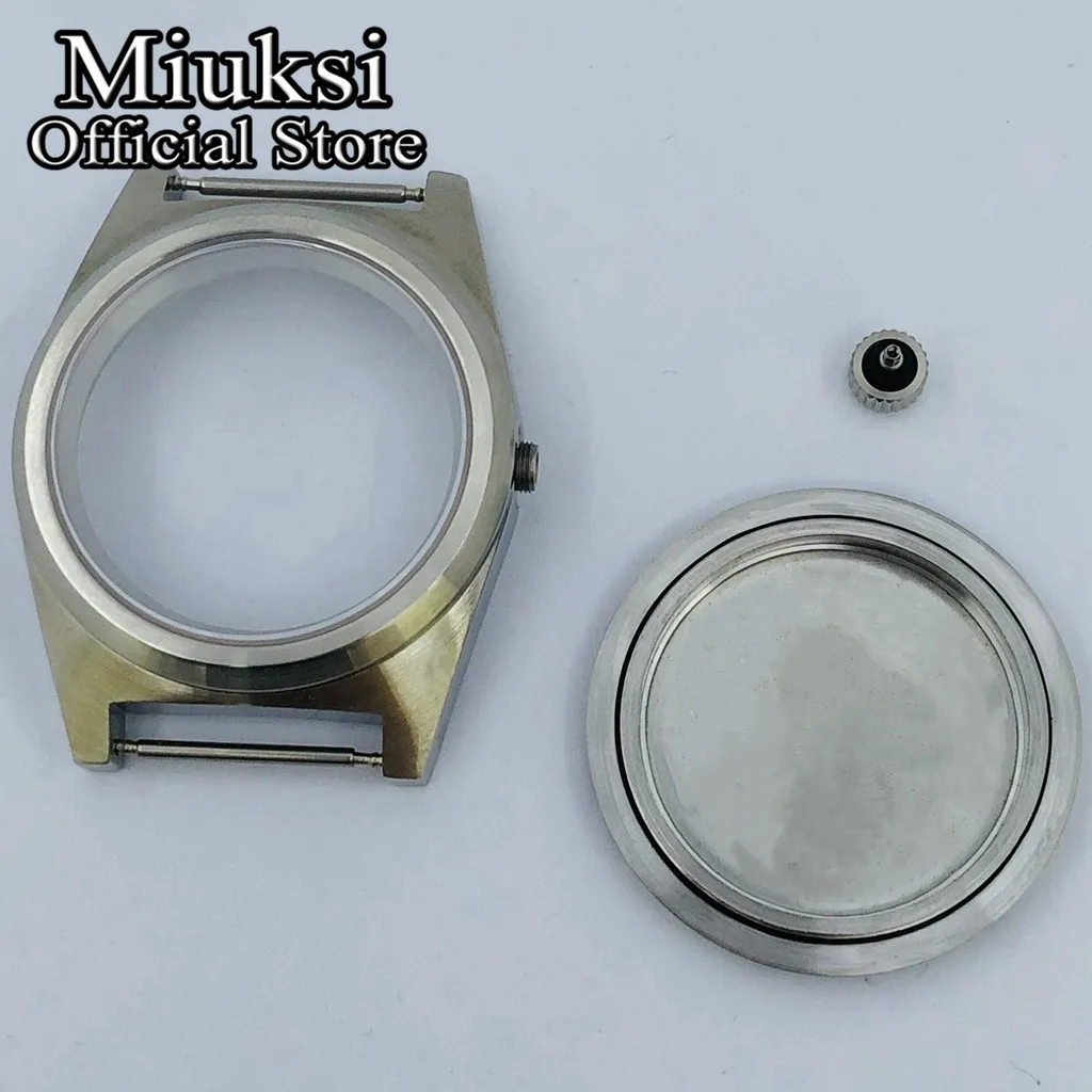 Miuksi 38mm vintage watch case sapphire glass dome coated glass fit NH35 NH36 ETA2824 PT5000 movement