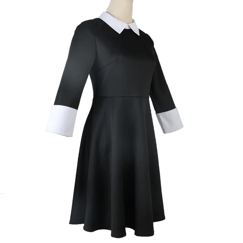 Movie Vintage Black Gothic Outfits Wednesday Addams Cosplay Costume Fancy Dress Halloween Party Costume Women Girls Adult Child