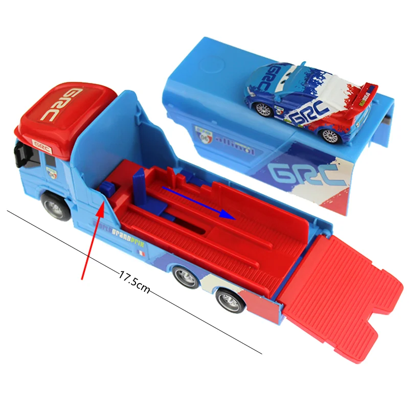 Disney Pixar Cars Truck With Car Lightning McQueen Alloy Metal Model The king Chick Hicks Diecast Metal Racing Kids Xmas Gift