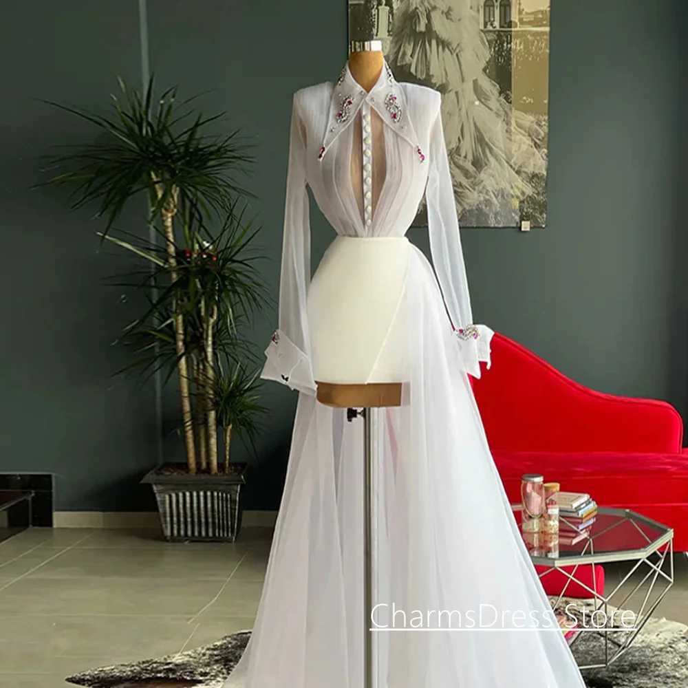 قطعتين فستان سهرة مخصص برقبة عالية تي شيرت تنورة من الساتان فستان حفلة كوكتيل فوق الركبة فستان حفلات قصير