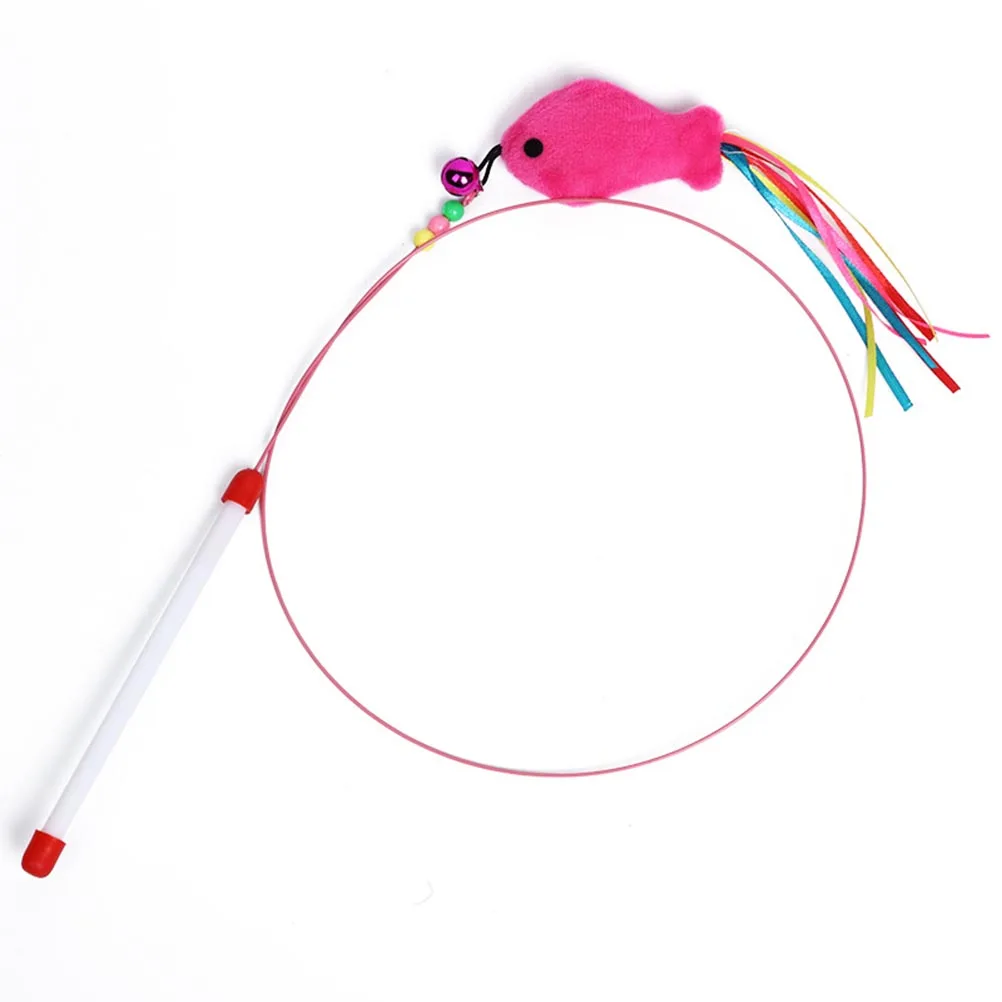 

2 Pcs Cat Fishing Rod Steel Wire for Pet Exercise Interactive Teasing Toys Cats Teaser