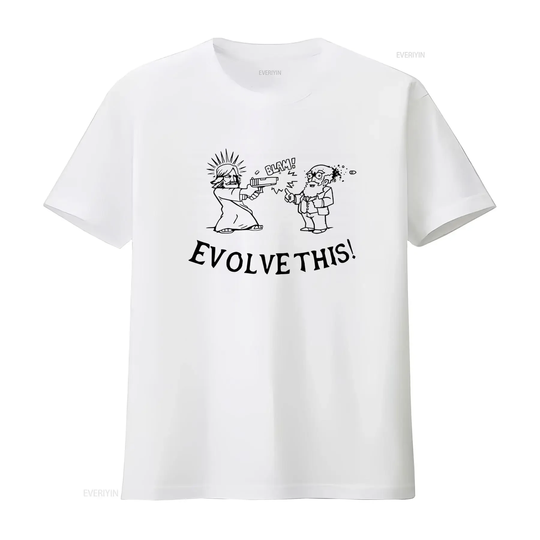 Camiseta vintage Evolve This Darwin Jesus Paul The Alien Simon Pegg Nick Frost Fun Cult, con efecto lavado, ligeramente desgastada, para uso diario