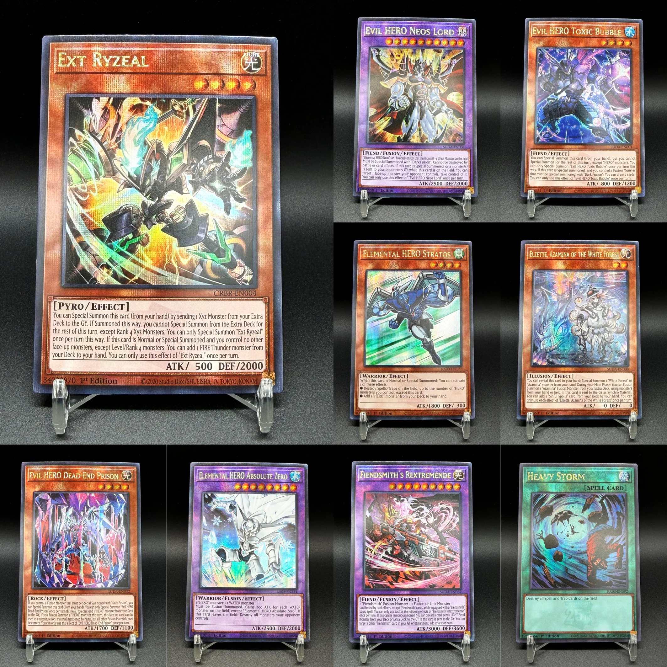 

Yugio Style HERO Fusion Custom Proxy Cards 9PCS Anime Duel TCG Fan Made Orica Set