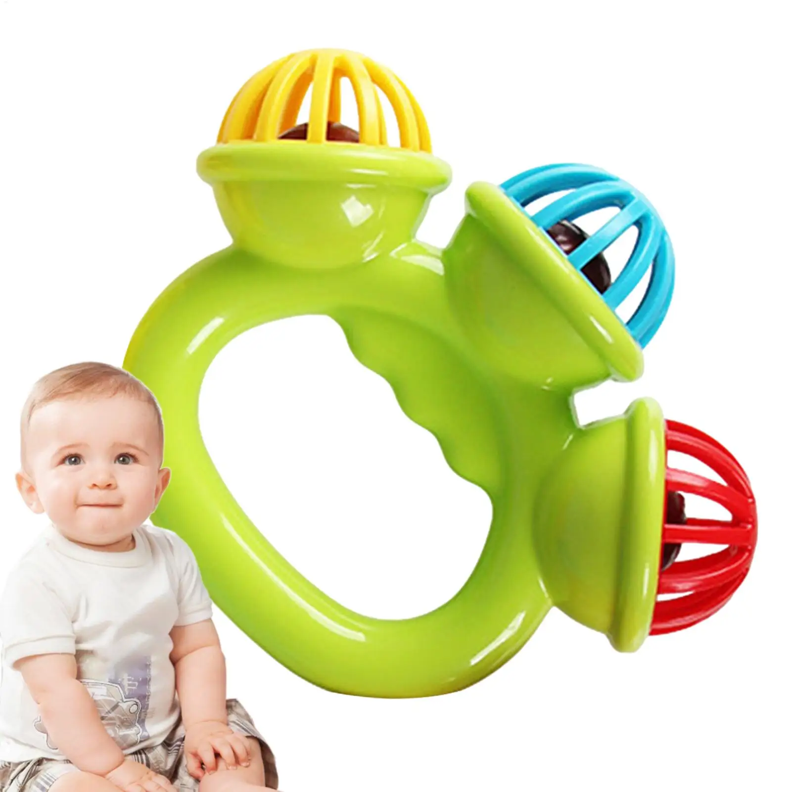 Baby Hand Rattle Ball Toy Newborn Grasping Hand Bell Sensory Toy Kids Safety Materials Toys for 0-24 Months Baby Children