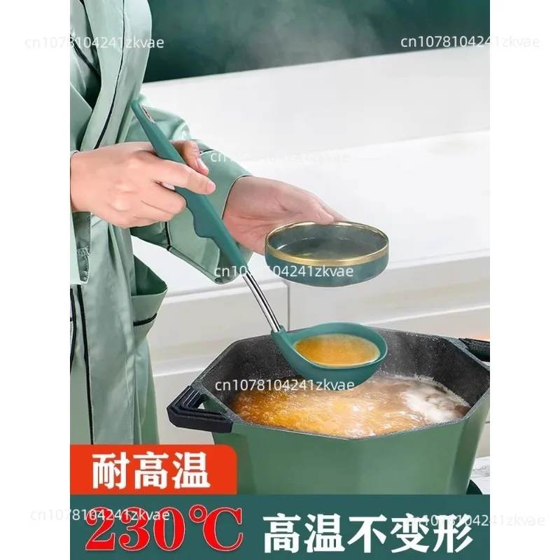 Household silicone spatula non-stick pan special spatula colander kitchenware set highresistant food grade soup spoon