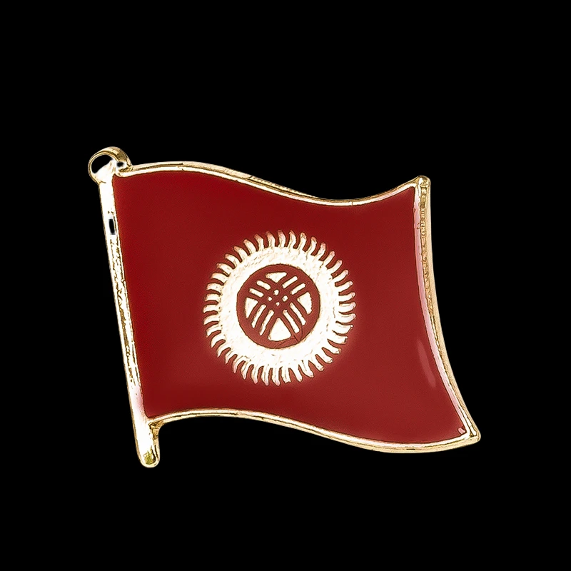 

Kyrgyzstan Flag Badge Brooch Natinal Lapel Pins Flag Lapel Pins Country Flag Badge